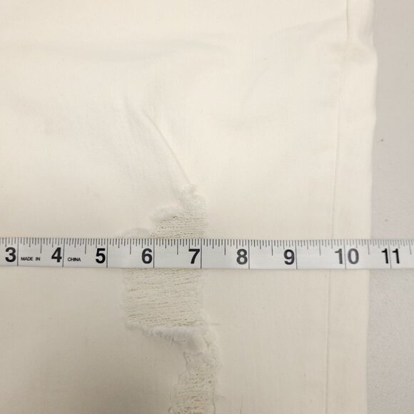 a.n.a Womens Distressed Mid Rise Skinny Boyfriend Jeans Size 10 Ivory - Picture 6 of 13